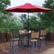 Flash Furniture Faux Teak 35" Table-Red Umbrella-Base-4 Chairs XU-DG-810060364-UB19BRD-GG - alternate 1
